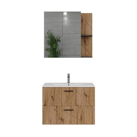 Vicco Badmöbel-Set Irma, Anthrazit/Artisan, 3 Teile