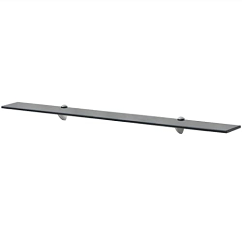 vidaXL Wand Regal Glasregal Glasboden Glasablage Badregal Schwarz 100x20 cm 8 mm