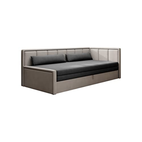 All4All Jugendbett Jugendsofa Kinderbett Kindersofa Falco 80x200 für Jugendzimmer Polsterbett Schlafsofa Ausziehbar Funkionsbett Jungen Mädchen für Kinder Links Rechts 23 (Poco 04/Poco 03, Rechts)