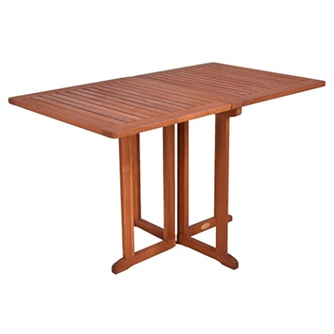 Spetebo Balkontisch Baltimore aus Eukalyptus Holz klappbar - rechteckig / 120 x 70 cm - Outdoor Esstisch aus FSC Massivholz geölt - Garten Terrasse Balkon Tisch für Außen