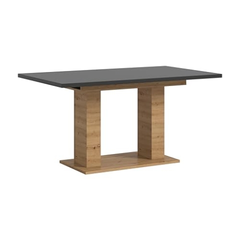 xonox.home Tisch Motion X4AE3T78 Ausziehbarer Esstisch in Artisan Nb. und grau Nb. mit Doppelsäulen-Fußgestell, ca. 150-190x76x90 cm