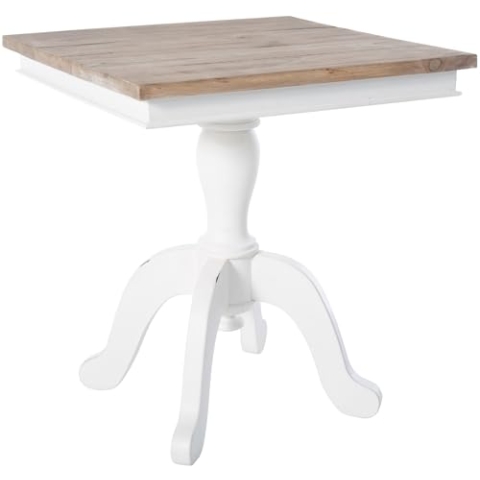 CLP Beistelltisch Goa I Couchtisch Mit Massivholzplatte I Holztisch Für Wohnzimmer Und Sofatisch In Shabby Chic Design, Farbe:Natur/weiß, Größe:50 cm