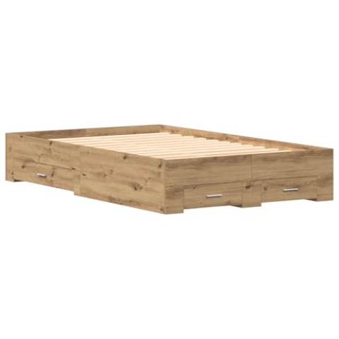 vidaXL Bettgestell mit Schubladen Artisan Eiche 120x200 cm Holzwerkstoff