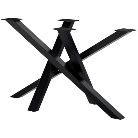 CLP Tischbeine Finney I Tischkufen für DIY-Esstische I Tischgestell aus pulverbeschichtetem Stahl I Höhe 72 cm, Farbe:schwarz, Größe:120x60x72 cm