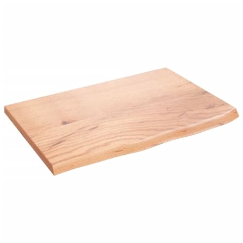 vidaXL Tischplatte, Schreibtischplatte mit Naturkante, Holztischplatte für Esstische Couchtische, Esstischplatte Couchtischplatte DIY Platte, Hellbraun Massivholz Eiche Unbehandelt