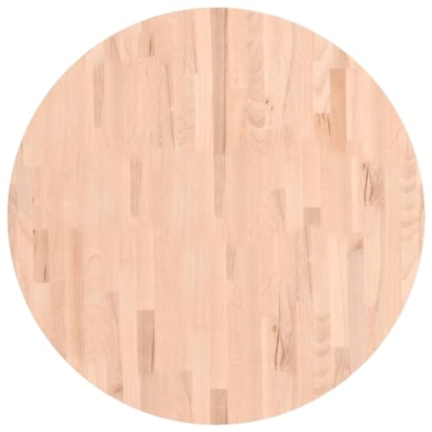 vidaXL Tischplatte, Holzplatte Holztischplatte Rund, Ersatzplatte Platte für Beistelltisch Bartisch, Massivholztischplatte Esstischplatte, Ø80x4 cm Massivholz Buche