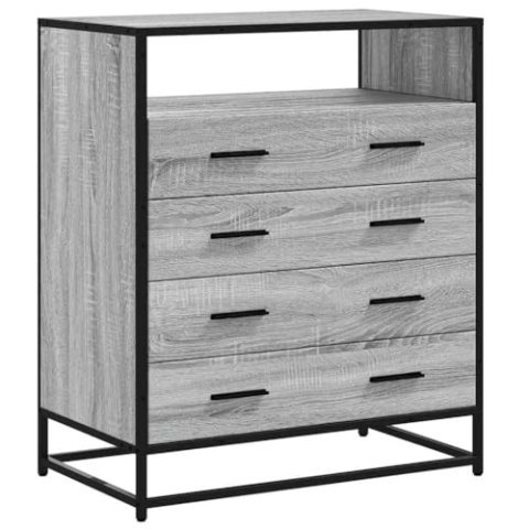 vidaXL Schubladenschrank Grau Sonoma 70x41x83,5 cm Holzwerkstoff, Schubladenkommode, Lagerschrank, Aktenschrank, Sideboard mit Schubladen, Schrank