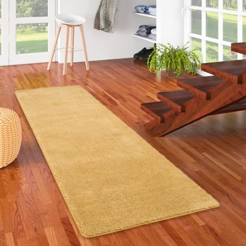 Snapstyle Hochflor Langflor Shaggy Läufer Teppich Palace Curry in 9 Größen