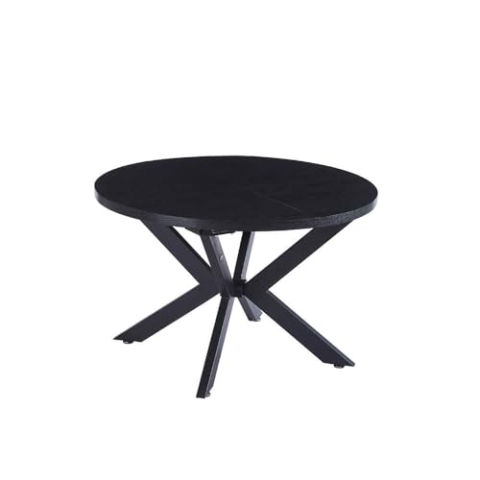 Home Deluxe - Ausziehbarer Esstisch Aventura -120-160 x 120 cm, Farbe: Dark Oak, Sternfuß, MDF Platte, Bodenschonend I Esszimmertisch Holztisch Essgruppe