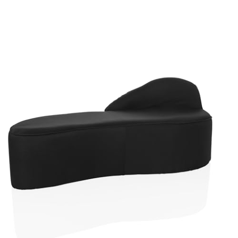 hjh OFFICE Modernes Loungesofa Baracoa Chaiselongue rechtsseitig, Couch Relaxliege gepolstert, Stoffbezug Schwarz