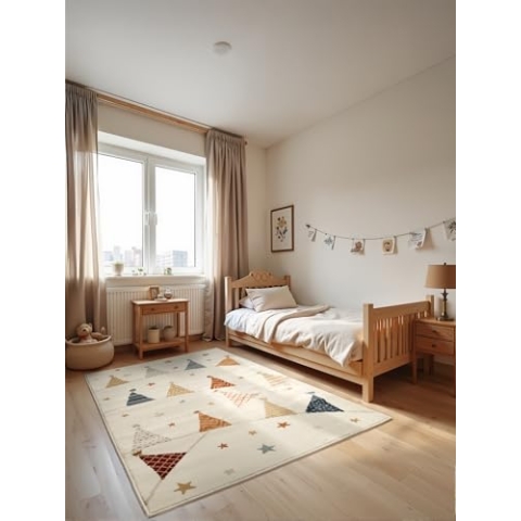 Hanse Home Adventures Kinderteppich - Wimpel Party Spielteppich, Modernes Design, Spielmatte, Krabbelteppich Junge Mädchen für Kinderzimmer, Jugendzimmer, Wohnzimmer - Creme Multifarben, 160x235cm