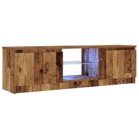vidaXL TV-Schrank mit LED-Leuchten Altholz-Optik 120x30x36 cm, TV-Möbel, TV-Board, Fernsehtisch, TV-Ständer, Fernsehschrank, Fernsehmöbel, TV-Konsole