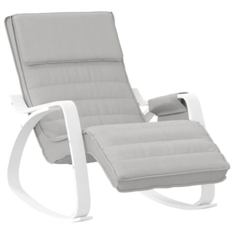 vidaXL Schaukelstuhl Relaxstuhl Schwingstuhl Ruhesessel Loungesessel Sessel Schwingsessel Polstersessel Schaukelsessel Wohnzimmer Hellgrau Stoff