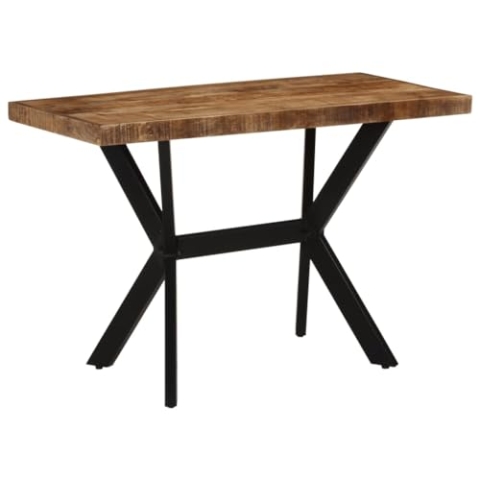 vidaXL Esstisch, Küchentisch mit Metallgestell, Speisetisch für Esszimmer Küche, Esszimmertisch Tisch, Industrieller Stil, Massivholz Mango