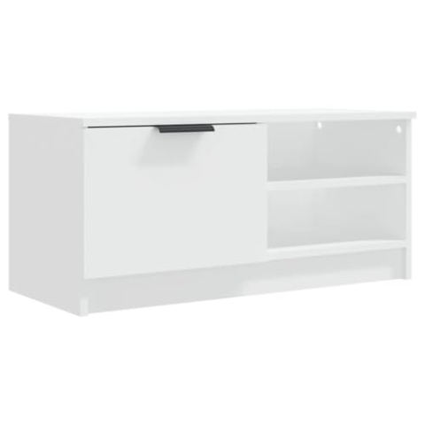 vidaXL TV Schrank Lowboard TV Möbel Tisch Board Sideboard Fernsehschrank Fernsehtisch HiFi-Schrank Weiß 80x35x36,5cm Holzwerkstoff