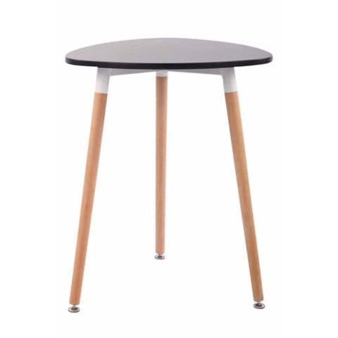 CLP Küchentisch ABENRA I Esstisch Mit MDF Tischplatte I Bistrotisch Mit Buchenholzgestell, Farbe:schwarz, Größe:60 cm