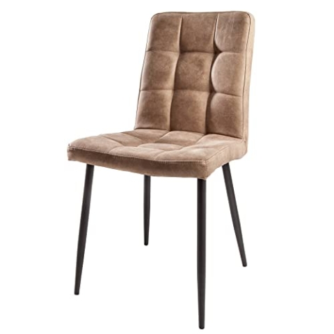 invicta INTERIOR Retro Design Stuhl Modena antik Taupe mit Ziersteppung Esszimmerstuhl Besucherstuhl