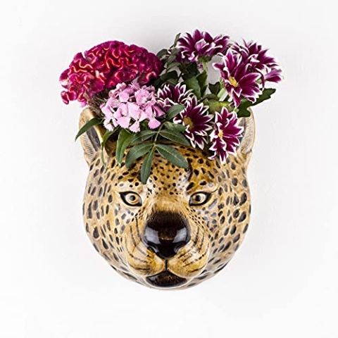 Quail Leopard Print Keramik Vase Wandmontage Modern Rechteckig 16x17x17 cm