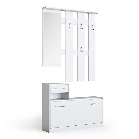 Vicco Garderobe Billy, Flurgarderobe, Weiß, 25 x 191 cm