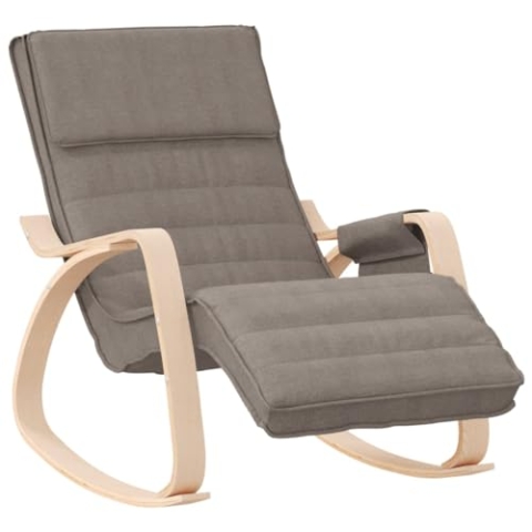 vidaXL Schaukelstuhl Relaxstuhl Schwingstuhl Ruhesessel Loungesessel Sessel Schwingsessel Polstersessel Schaukelsessel Wohnzimmer Taupe Stoff