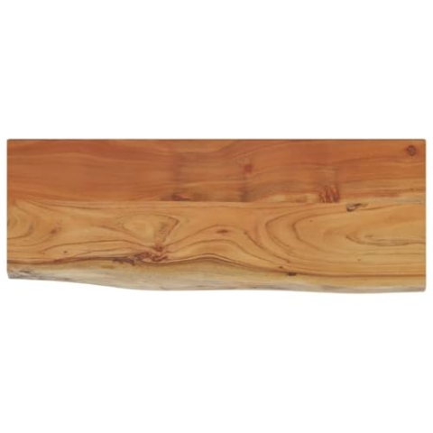 vidaXL Wandregal, Rechteckig Hängeregal mit Baumkante, Schweberegal Regal für Wohnzimmer Büro, Wandmontage Bücherregal Wandboard Holzregal, Massivholz Akazie