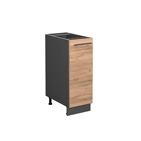 Vicco Apothekerschrank Fame-Line, Goldkraft Eiche/Anthrazit, 30 cm ohne Arbeitsplatte