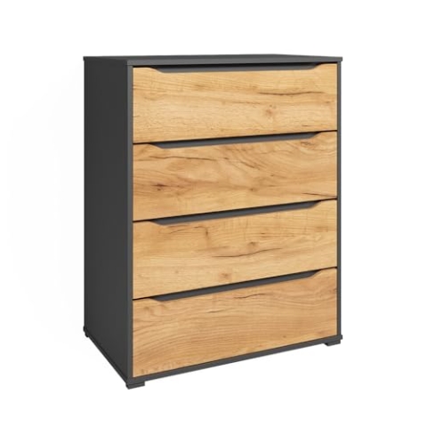 Vicco Kommode Ruben, Goldkraft Eiche/Anthrazit, 48 x 101.6 cm mit Schubladen