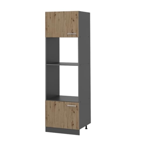 Vicco Mikrowellenschrank R-Line, Küchenregal für die Mikrowelle, Artisan-Eiche/Anthrazit, 60 cm