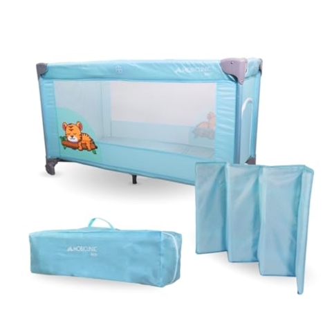 Mobiclinic®, Reisebett, Tragetasche, 2 in 1, Ultrakompakt faltbar, Herausnehmbare matratze, Mofli, Bis zu 15kg, Atmungsaktives gewebe, Seiteneingang mit reißverschluss, Baby laufstall (himmelblau)
