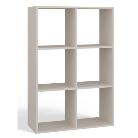 CDF Bücherregal Kaschmir (beige) – Regal für Bücher, Spielzeug – möbel ideal für Wohnzimmer, Kinderzimmer oder Jugendzimmer – standregal Malax 2x3