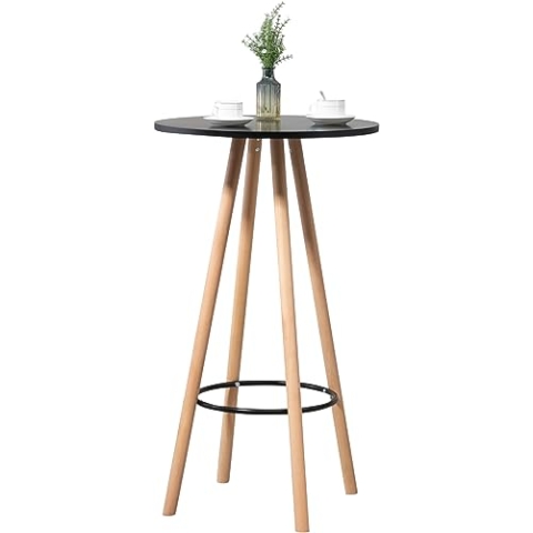 CLP Stehtisch Livia rund I Bartisch Rund I Bistrotisch Aus Holz, Farbe:Natur/schwarz