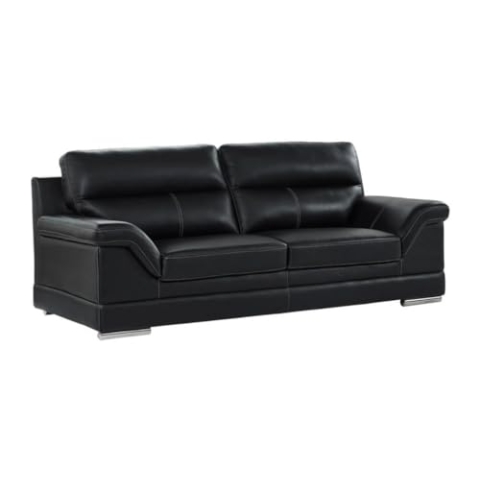Vente-unique - 3-Sitzer-Sofa, aus BÅffelleder, Schwarz