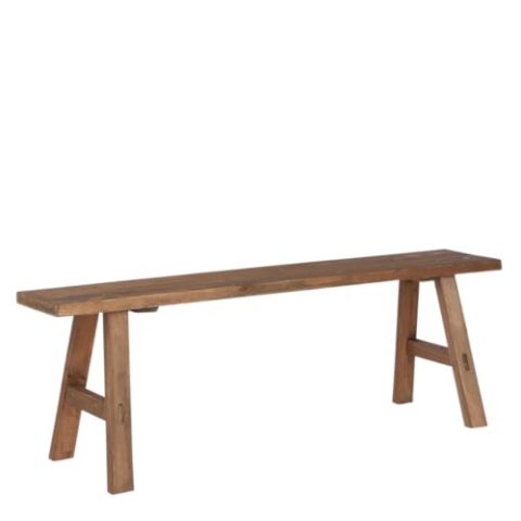 Mica Decorations Bold Kleine Bank aus Holz – L 108 x B 29,5 x H 36,5 cm – Recyclingholz – Braun