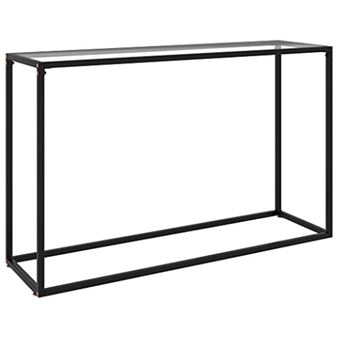vidaXL Konsolentisch Konsole Beistelltisch Flurtisch Sideboard Frisiertisch Wandtisch Schminktisch Ablagetisch Transparent 120x35x75cm Hartglas