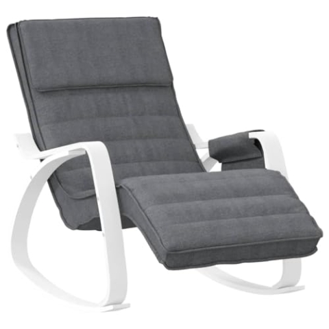 vidaXL Schaukelstuhl Relaxstuhl Schwingstuhl Ruhesessel Loungesessel Sessel Schwingsessel Polstersessel Schaukelsessel Wohnzimmer Dunkelgrau Stoff