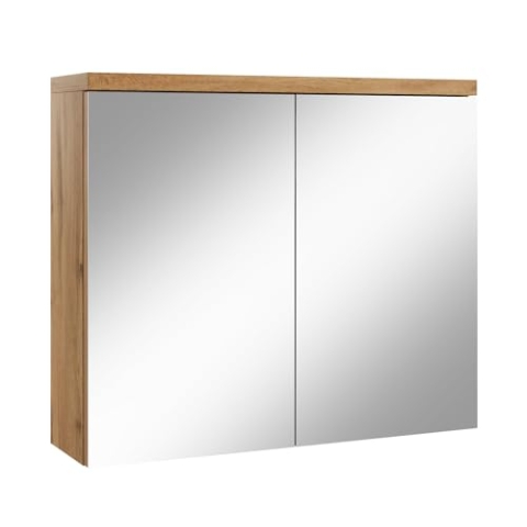 Badezimmer Spiegelschrank Toledo 80cm Eiche – Stauraum Unterschrank Möbel Zwei Türen Badschrank
