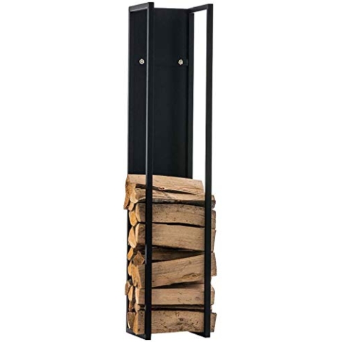 CLP Kaminholzregal Spark I Brennholzregal Aus Edelstahl I Holzbutler In 6 Größen Und 3 Farben Erhältlich, Farbe:schwarz-matt, Größe:120 cm