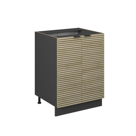Vicco Küchenschränke Fame-Line, Küchenkommode, Eiche Paneel, 60 cm ohne Arbeitsplatte