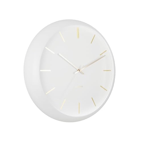 [DL] Wall Clock Globe White, Design Armando Breeveld D. 40cm, H. 12cm, Excl. AA Battery -
