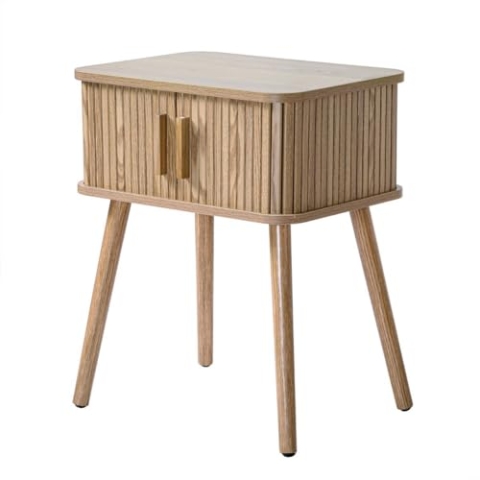 Calicosy Table de Chevet Vintage 2 Portes Coulissantes H58cm - Ernest