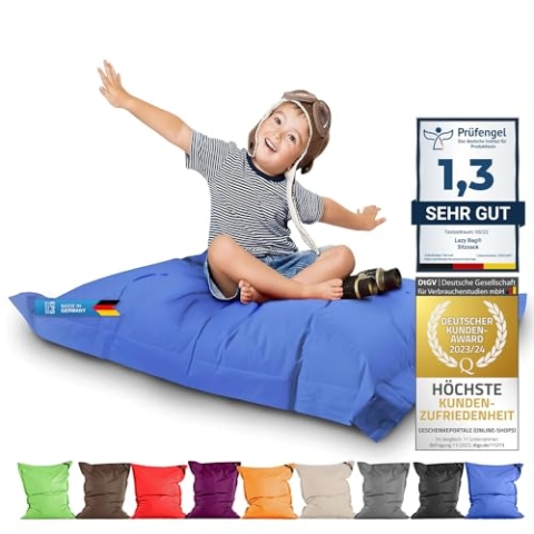 LAZY BAG Riesen-Sitzsack XL 160x125 cm mit 300 Liter | Sitzkissen 2-in-1 für Kinder & Erwachsene | Bequeme Indoor & Outdoor mit 3 Mio. EPS-Perlen für perfekte Ergonomie | Deutscher Marken Hersteller