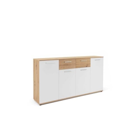 Finori Kommode, Spanplatte, Artisan/Weiß, B/H/T: 160 x 85 x 35 cm