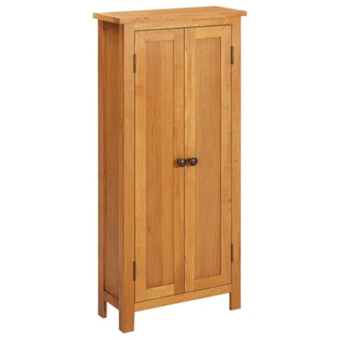 vidaXL Eichenholz Massiv Schrank mit 5 Regalböden Holzschrank Lagerschrank Sideboard Standschrank Beistellschrank Bücherschrank 50x22x110cm