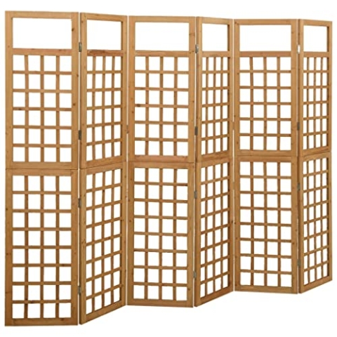 vidaXL Tannenholz Massiv Paravent Spalier 6-TLG. Rankhilfe Raumtrenner Raumteiler Trennwand Umkleide Sichtschutz Spanische Wand 242,5x180cm