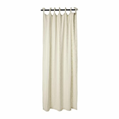 Loberon Gardine Maddison, Lichtdurchlässig & Dennoch Blickdicht, mit Bindebändern, Edle Grobstruktur, Weiche Haptik, Vorhang, Sichtschutz, Baumwolle, Polyester, Creme