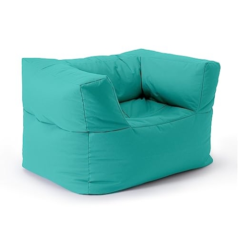 Lumaland Sitzsack-Lounge Modular Sessel | Einfach erweiterbares & leichtes Sofa | Waschbare & Wasserfeste Sitzmöbel für Innenräume & Garten | Indoor & Outdoor Sitz-Garnitur | 96x72x70 cm [Türkis]