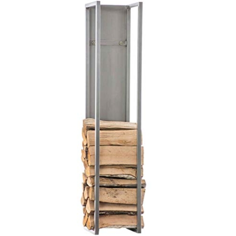 CLP Kaminholzregal Spark I Brennholzregal Aus Edelstahl I Holzbutler In 6 Größen Und 3 Farben Erhältlich, Farbe:Edelstahl, Größe:160 cm