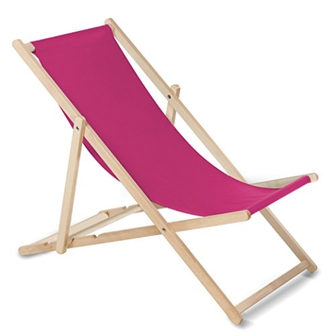 Green Blue Liegestuhl Sonnenliege Klappbar aus Buchholz ohne Armlehne Sonnenliege Gartenliege Liege (Rosa)