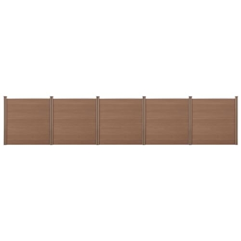 neu.holz WPC Gartenzaun mit Pfosten 183x879cm Braun Sichtschutz Windschutz Lamellenzaun Zaun