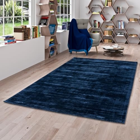 Pergamon Luxus Designer Teppich Roma Dunkelblau in 10 Größen